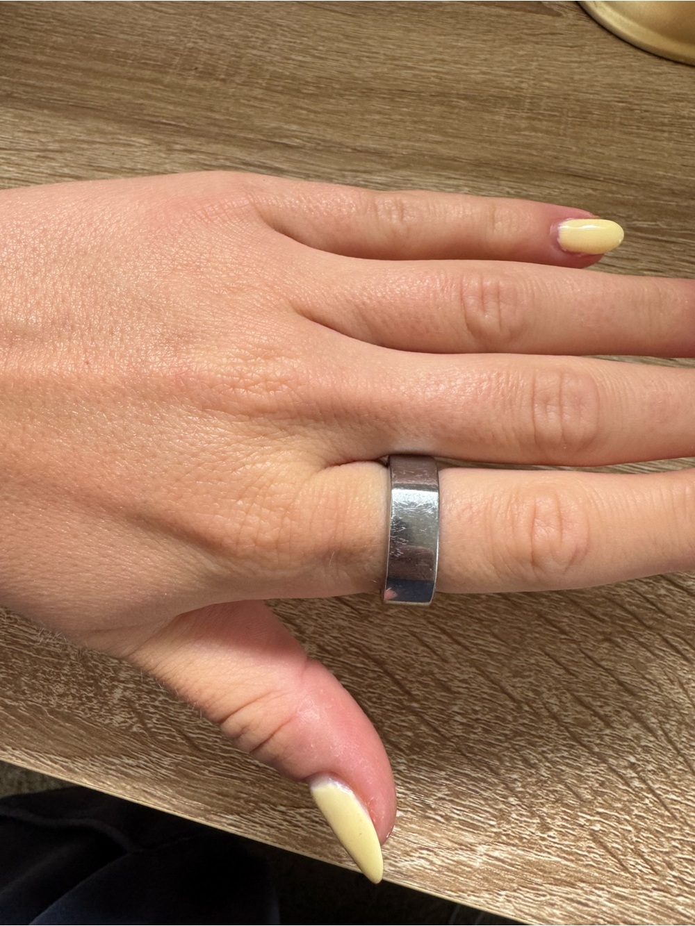 Oura Silver Tone Wide Band Ring